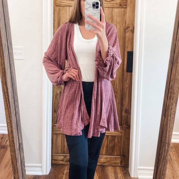 Sweaters - Cranberry Colored Cardigan